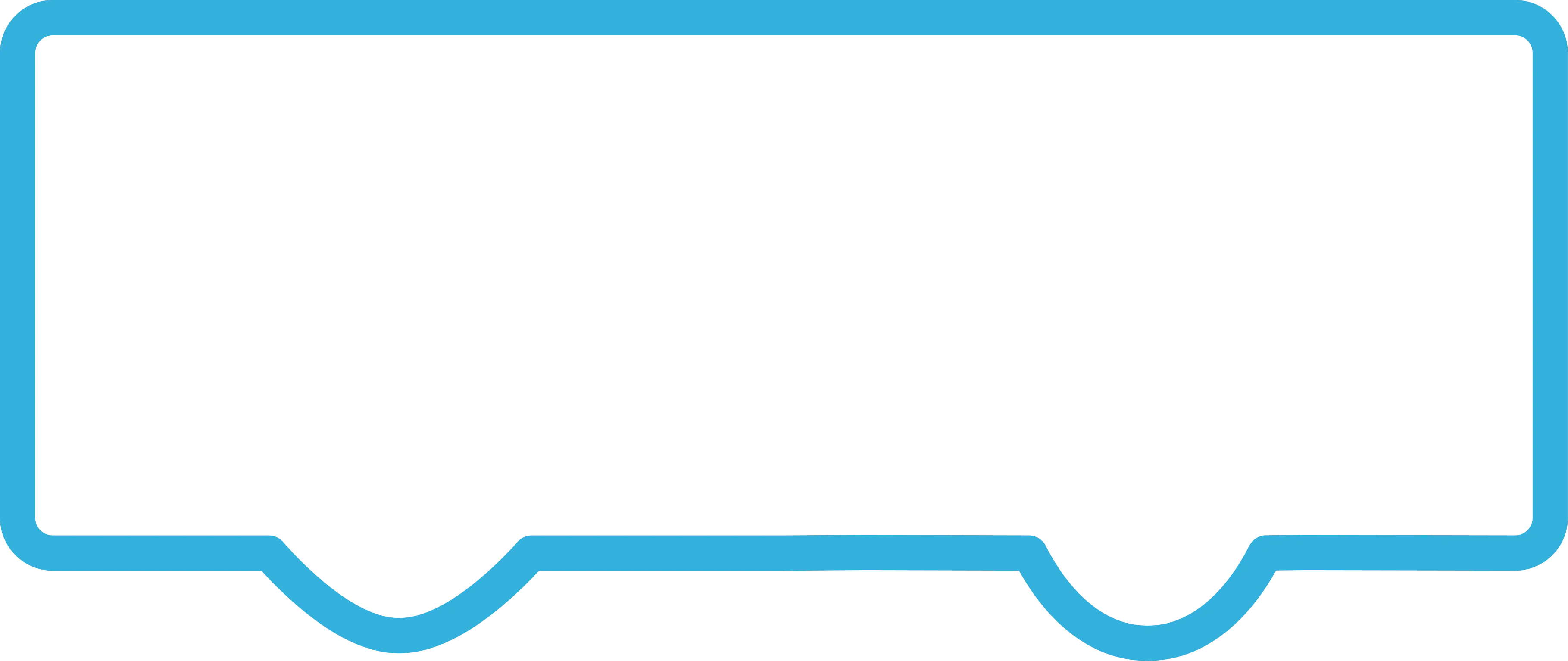A black rectangle with a thick blue outline resembling a stylized outline of a bus.